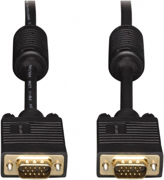 VGA Coaxial High-Resolution Monitor Cable with RGB Coaxial, 50 ft, Black